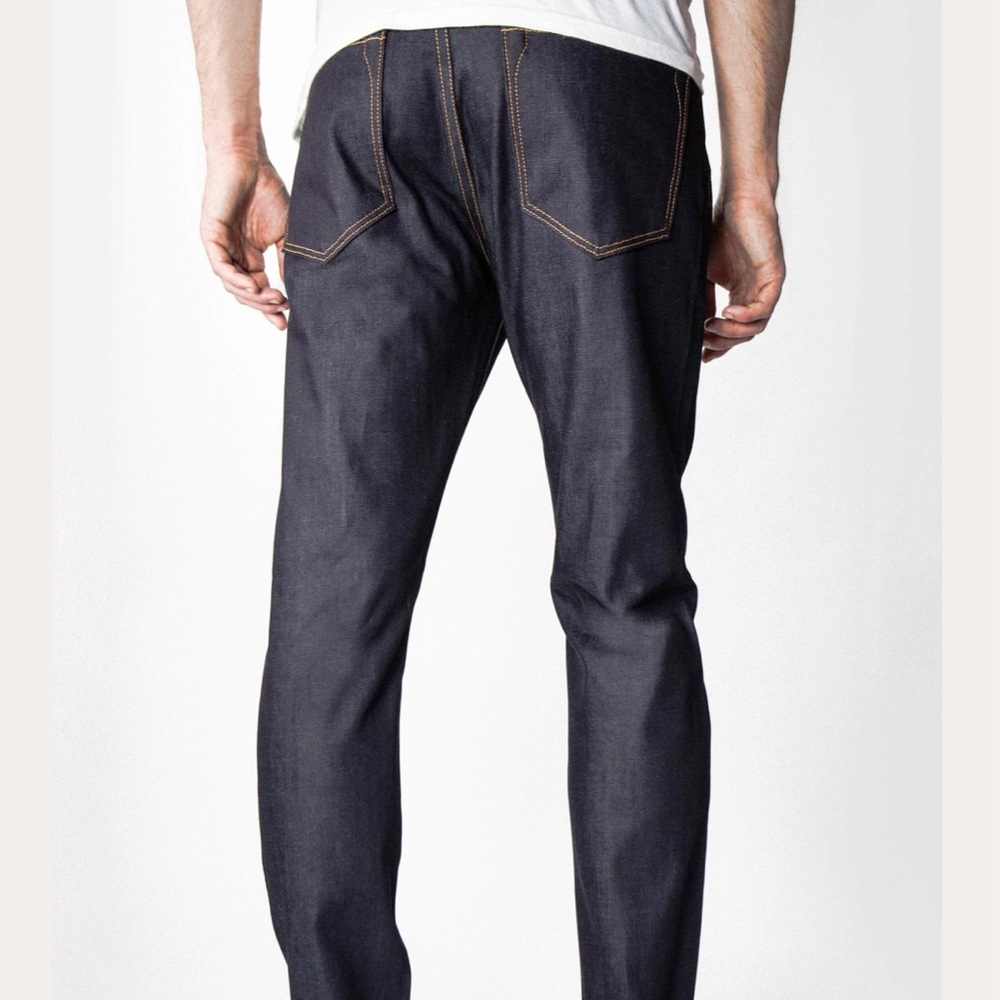 New! Clearance 🔥Mens Dark Blue Skinny Straight Denim Jean - Picture 3 of 6